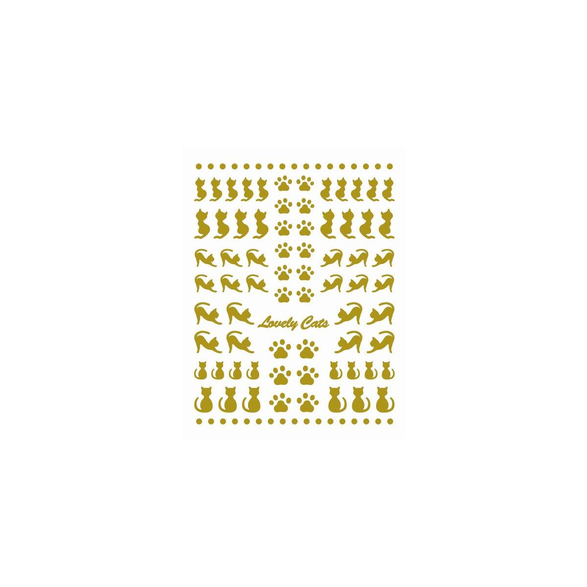 エレガントカットシールミニ 猫 ゴールド (5601-7213)