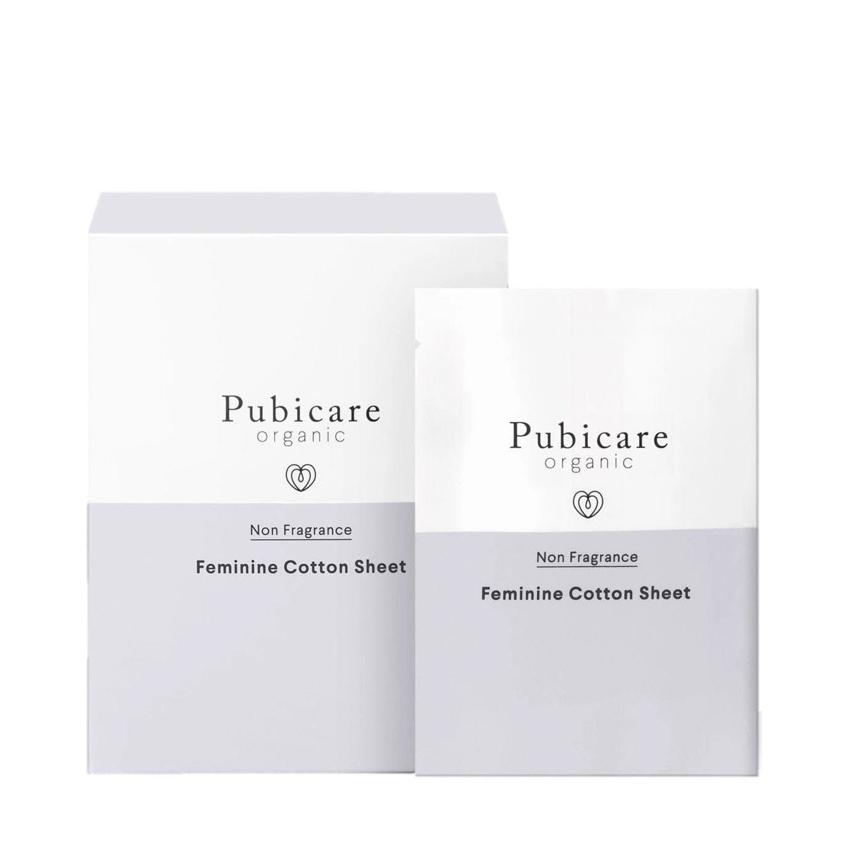 PUBICARE Organic Feminine Cotton Sheets, Fragrance-Free (20 sheets)