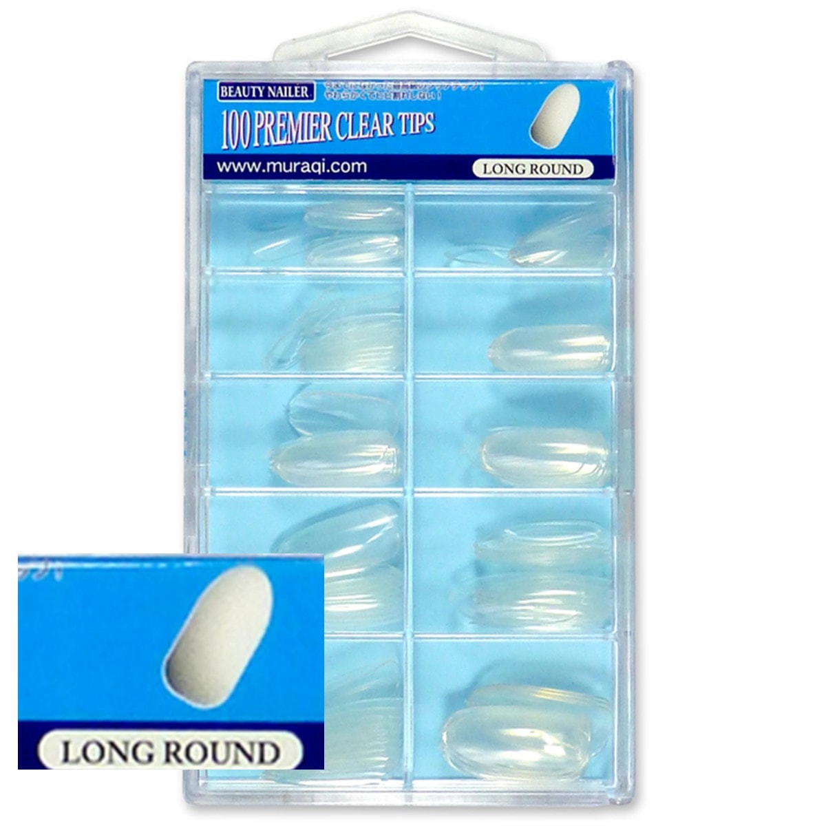 [PT-15] BN 100 Premier Clear Tips (Long Round)