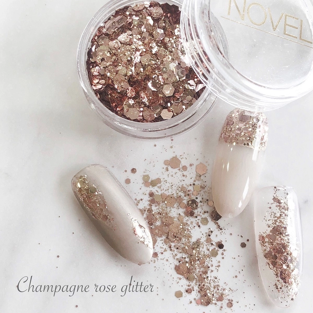 NOVEL Champagne rose glitter