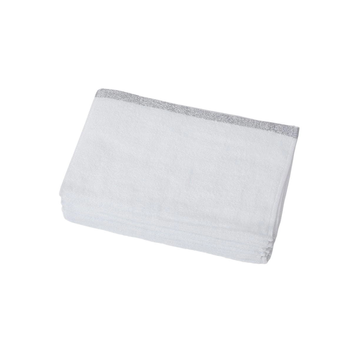 Gray Line Towel 34×90cm 240 momme 12 pieces White